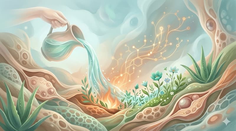 Ilustración artística sobre la inflamación invisible en el SOP y cómo reequilibrarla